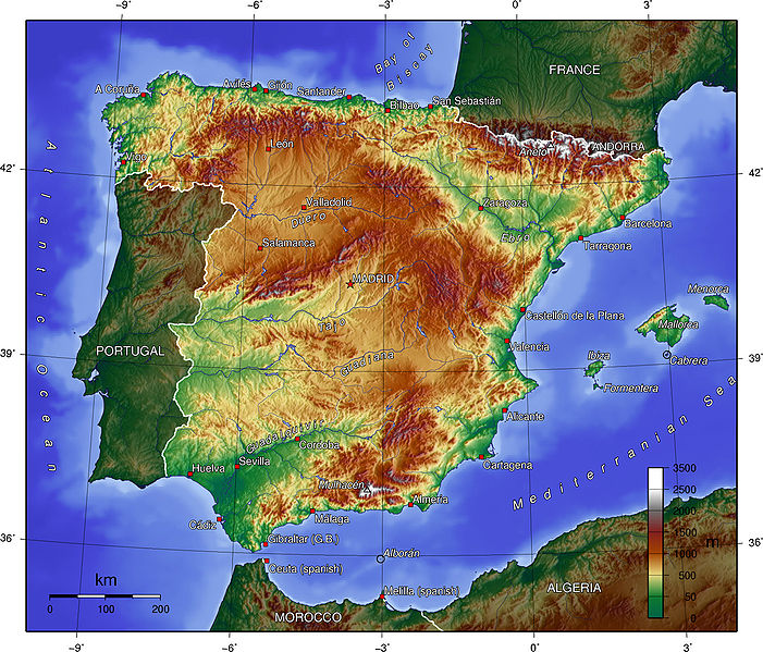 Relieve de España.