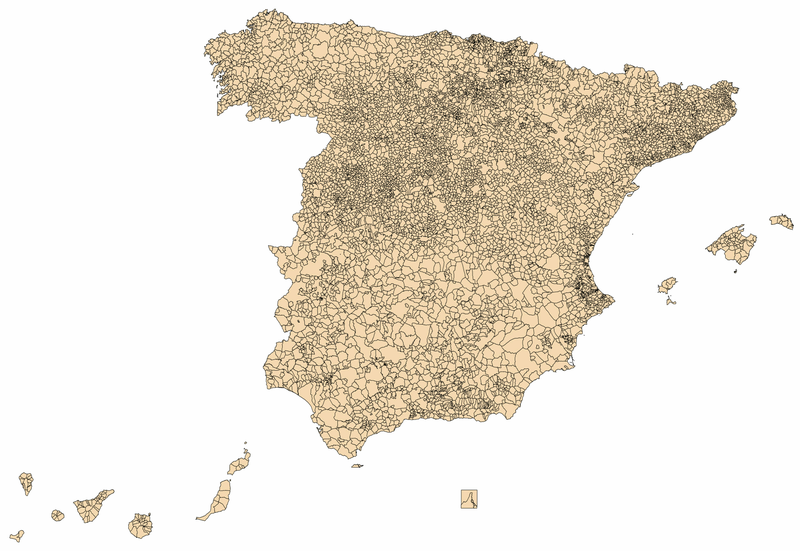 Mapa de municipios de España