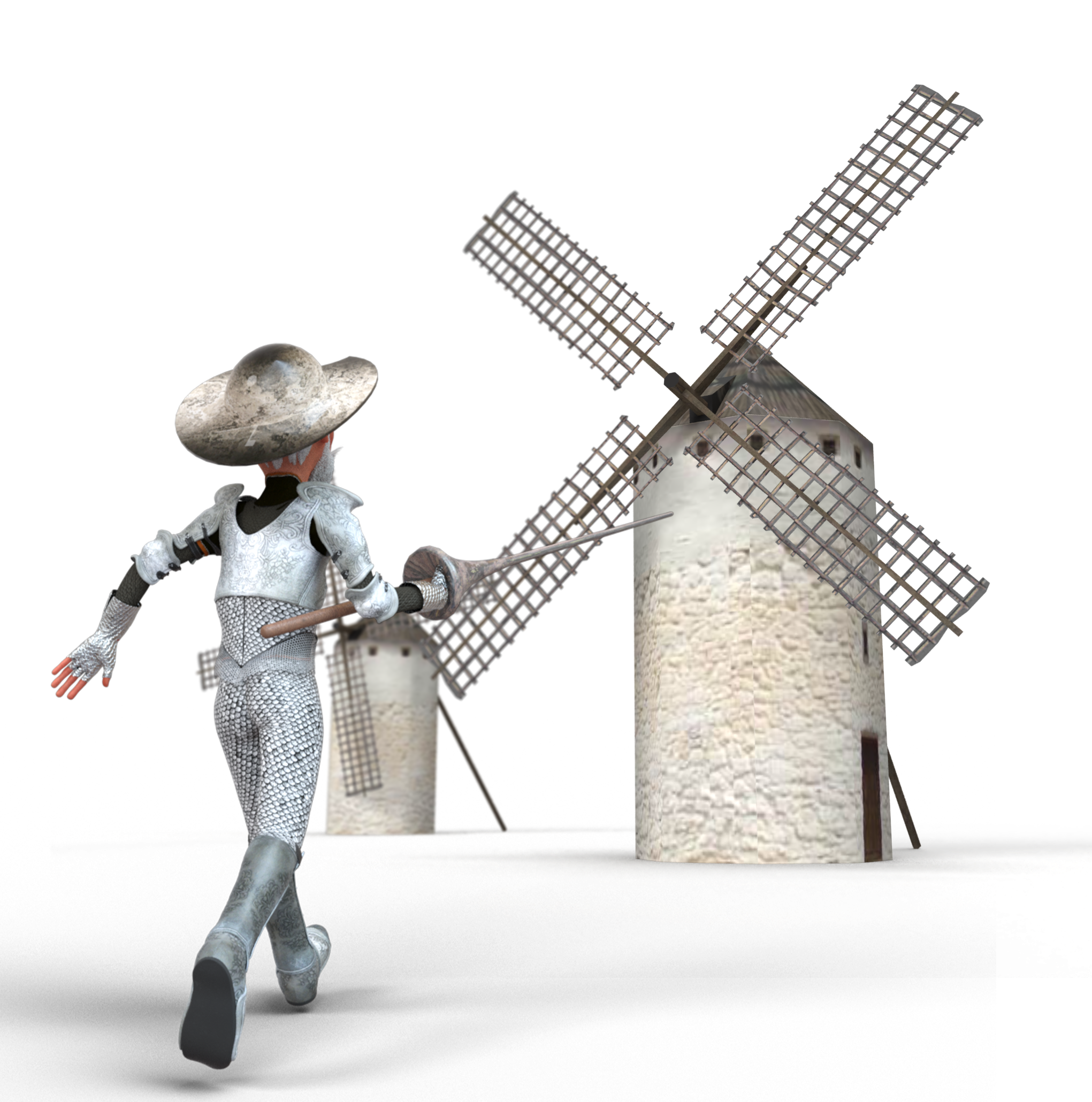 Quijote y un molino