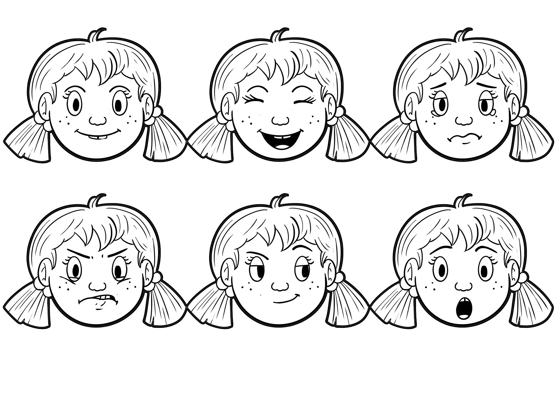Expresión de la caras de diferentes emociones