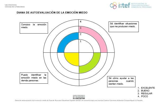 Diana de autoevaluación de la emoción miedo (ejemplo)