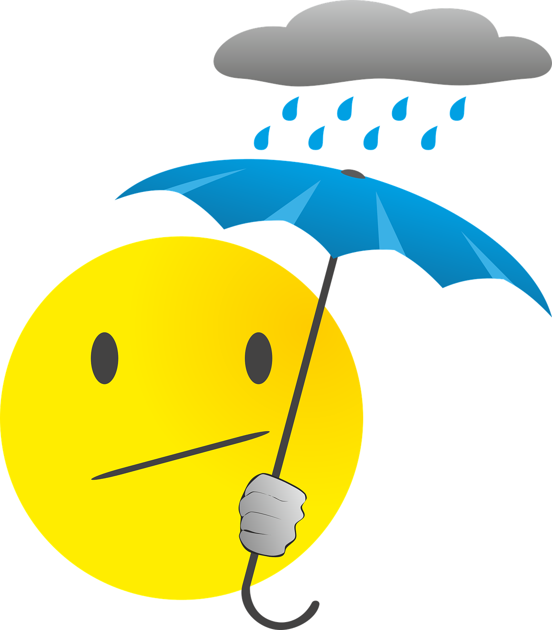 emoji bajo la lluvia