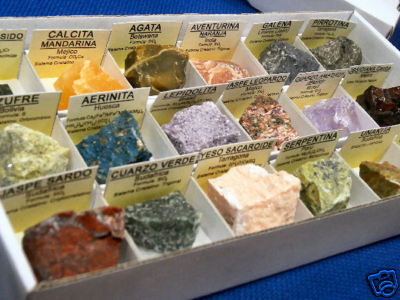 Rocas minerales En la imagen aparecen varias imágenes sobre diversos minerales y rocas que podemos encontrar en la corteza terrestre.