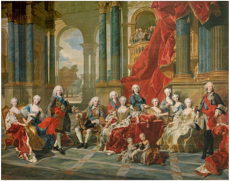 Cuadro que representa la la familia de Felipe V, rey de España