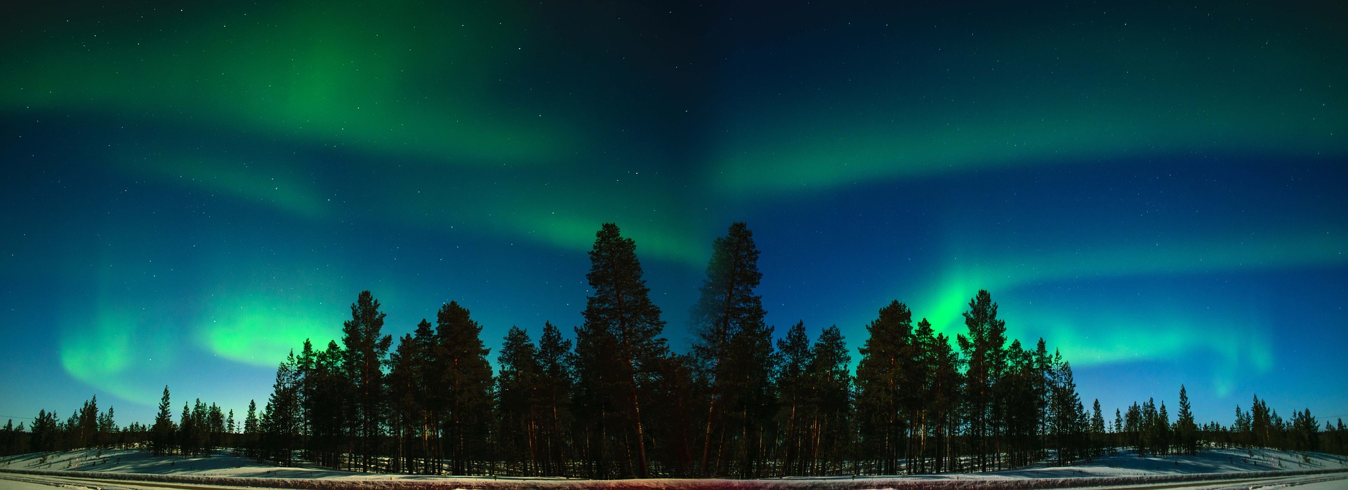 Imagen con la aurora boreal
