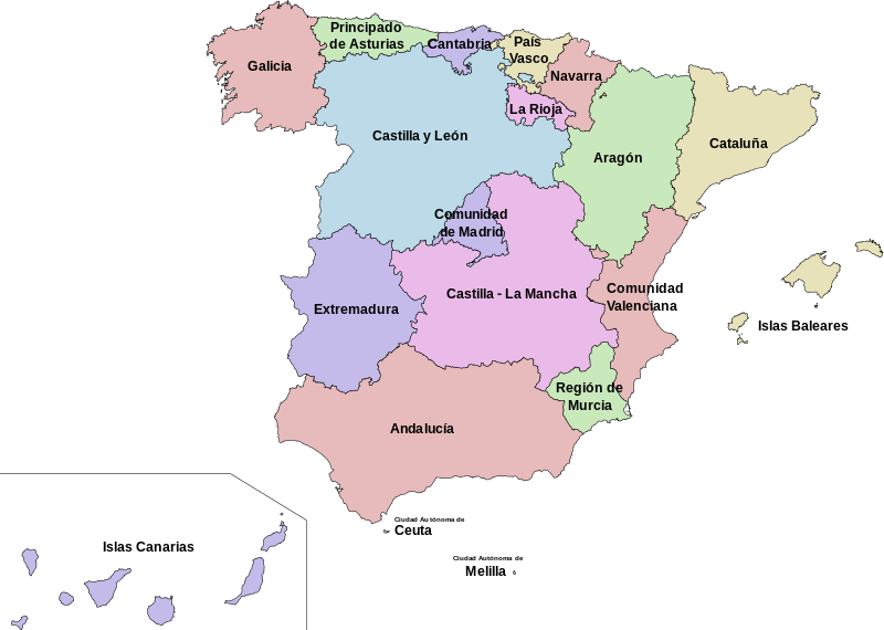 Mapa CC.AA-España Mapa CC.AA-España