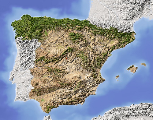 Mapa físico de España