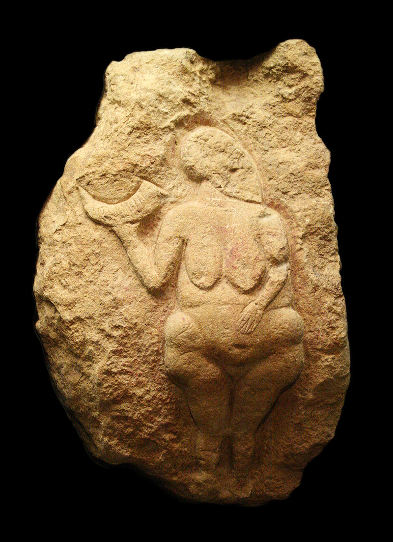 Fotografía del relieve de la Venus de Laussel. Francia