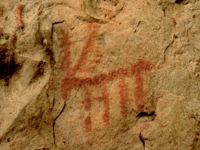 Fotografía de una representación animal de la Cueva de Bacinete, Los Barrios. Cádiz