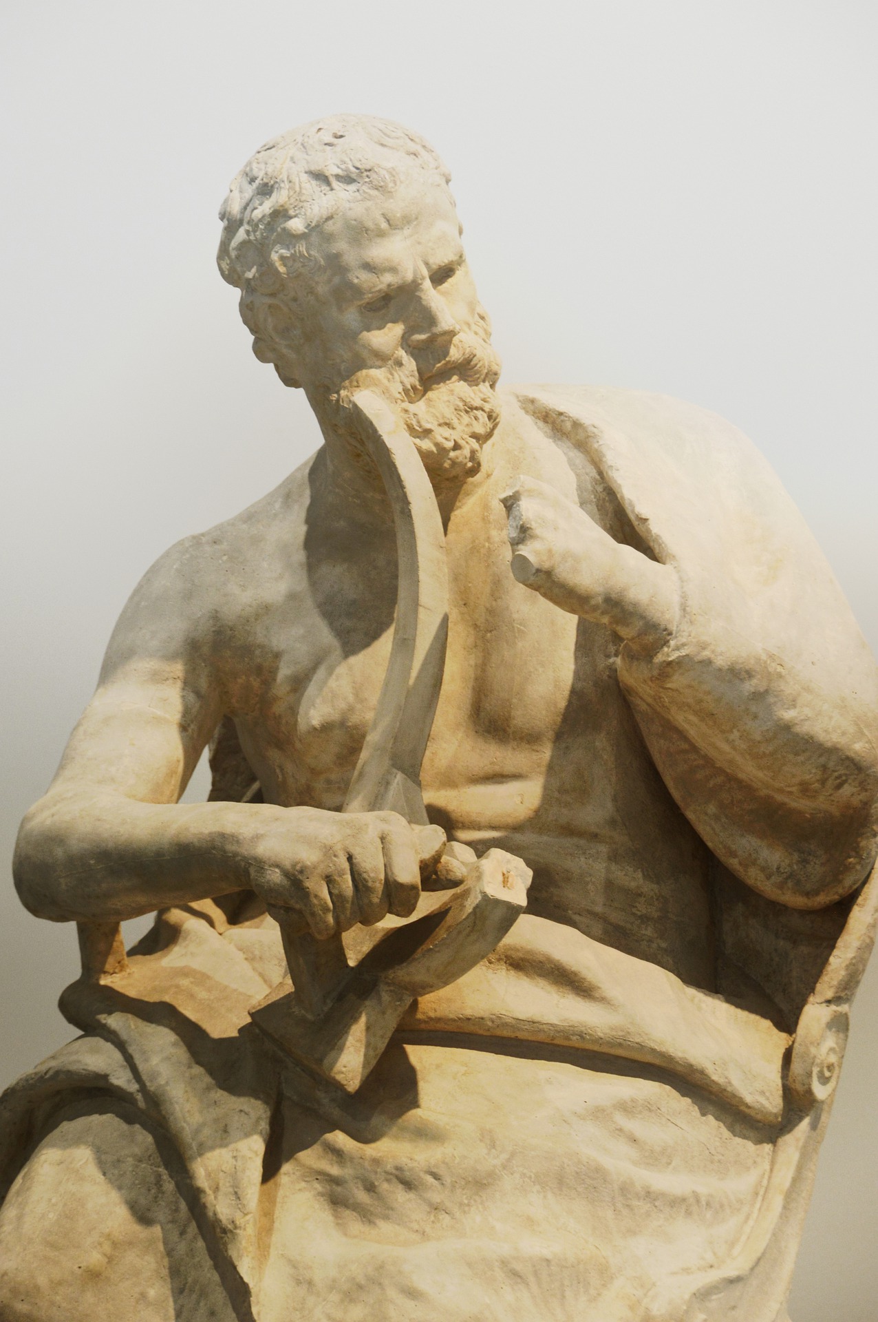 Escultura de marmol de Homero, poeta griego