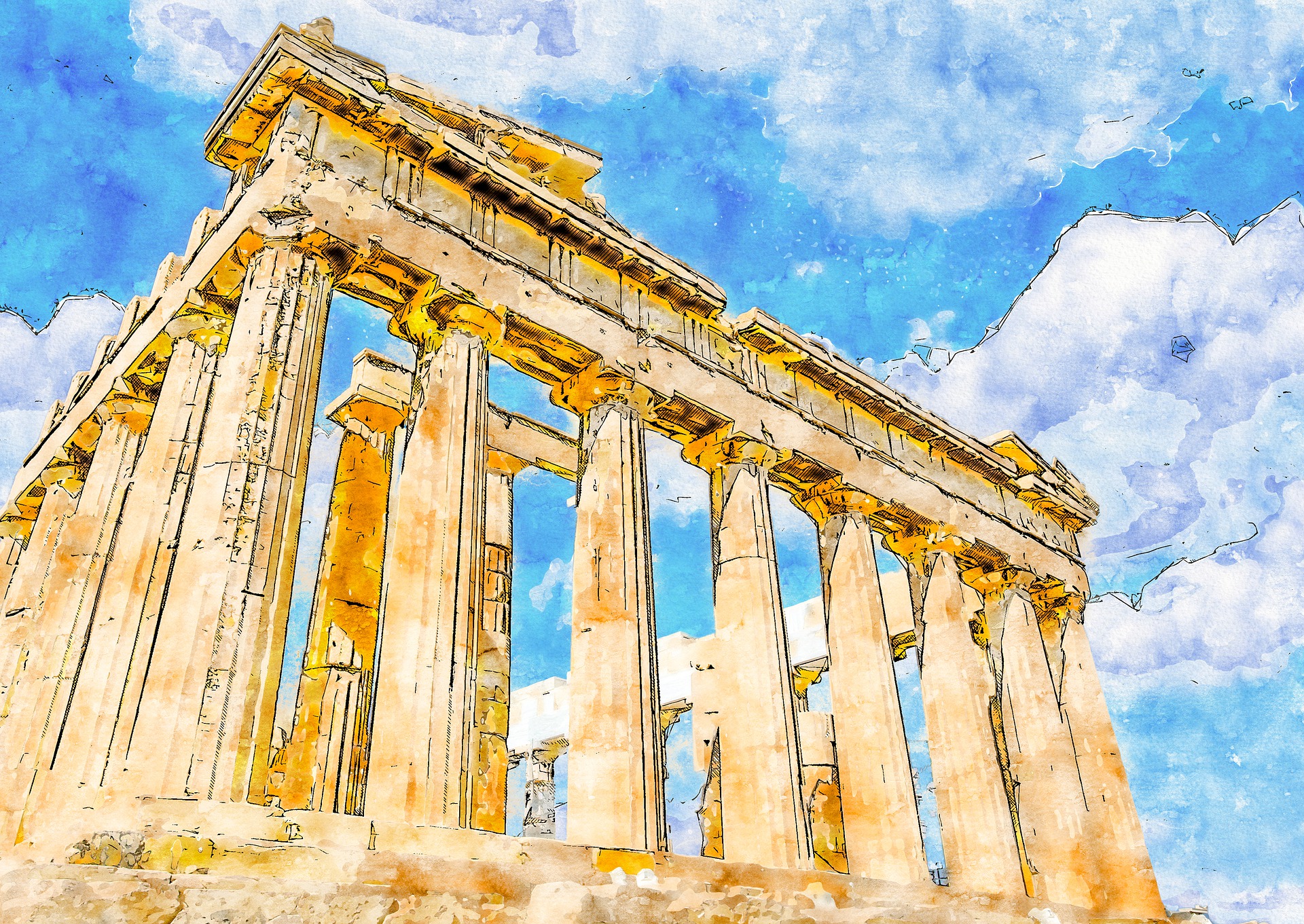 Ilustración del Partenón de Atenas