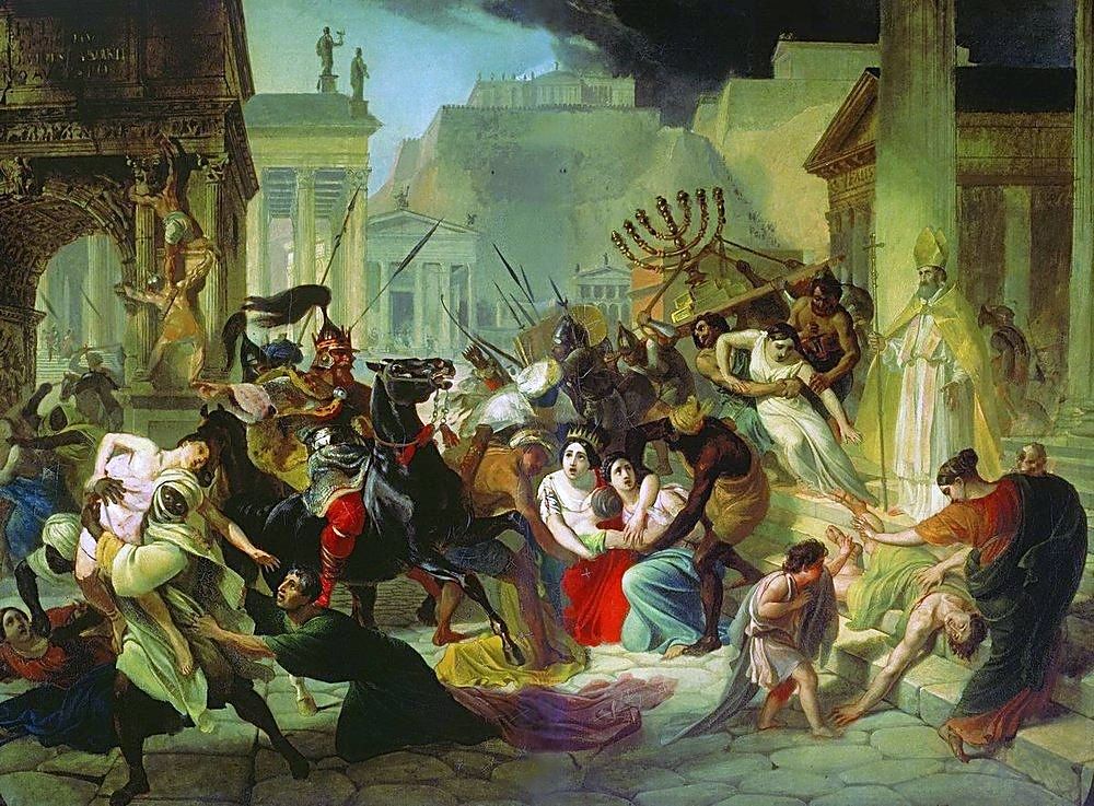 Pintura sobre el saqueo de Roma en 455