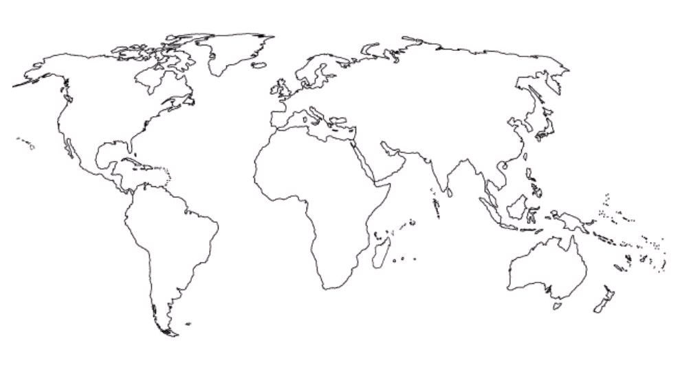 Mapa mudo del mundo