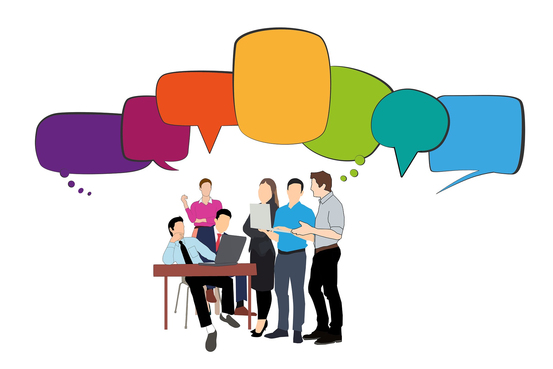 grupo-equipo-retroalimentación Un grupo de personas exponen sus ideas
