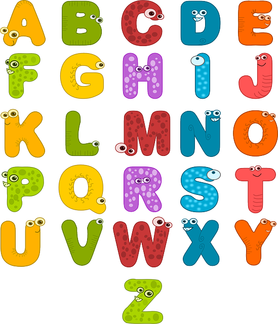 Letras del alfabeto en mayúscula