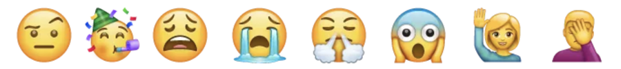 Emojis con diferentes emociones