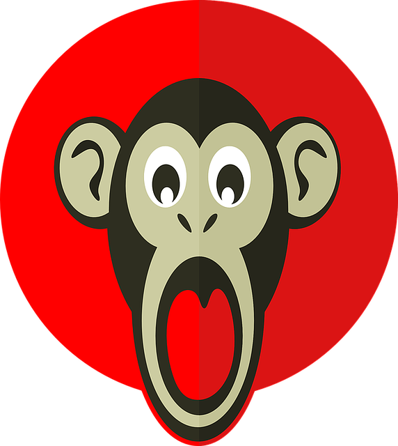 Dibujo de un mono con cara de sorpresa