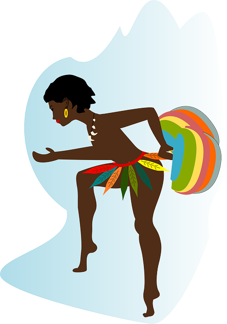 Danza Dibujo de una chica de una tribu danzando