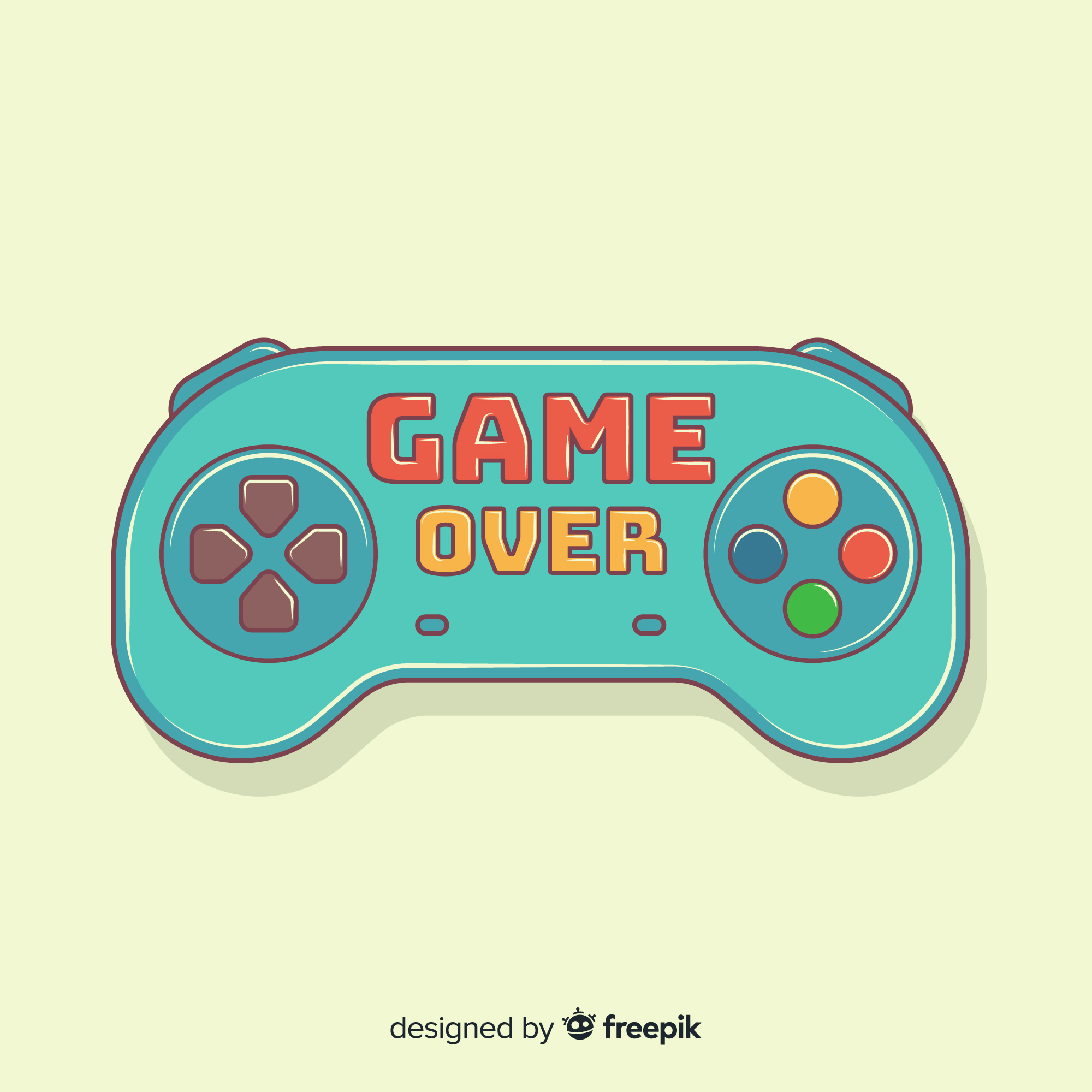 Ilustración en la que aparece un mando y, en él, las palabras "Game over"
