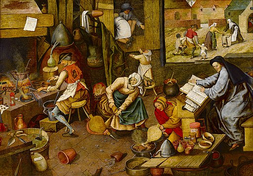 El alquimista, Peter Brueghel el Joven. Cuadro.