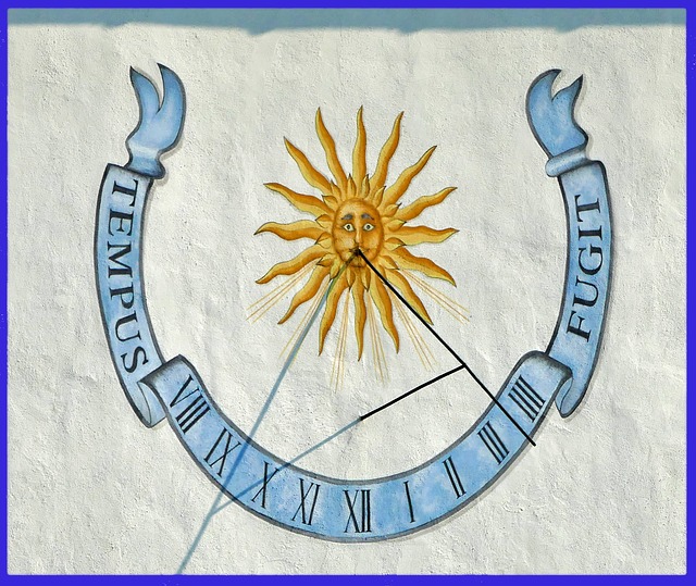 Tempus fugit Reloj solar con las palabras tempus fugit