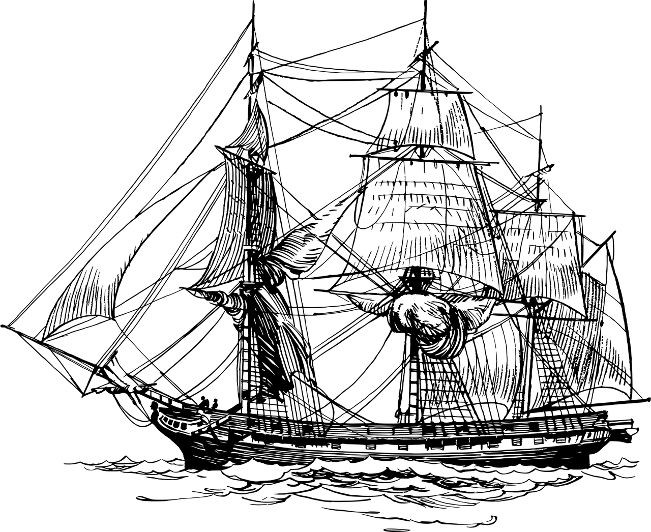 Dibujo de un barco de vela