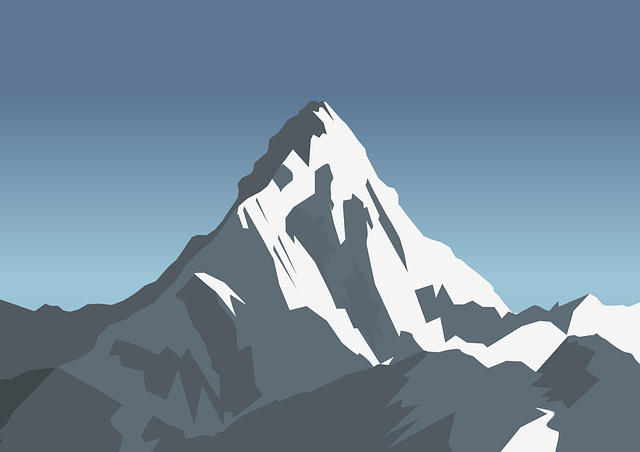 monte Everest Ilustración del monte Everest con nieve