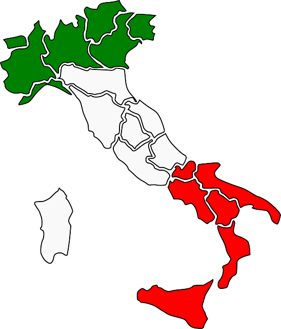 el país Italia Ilustración del país de Italia con los colores de su bandera