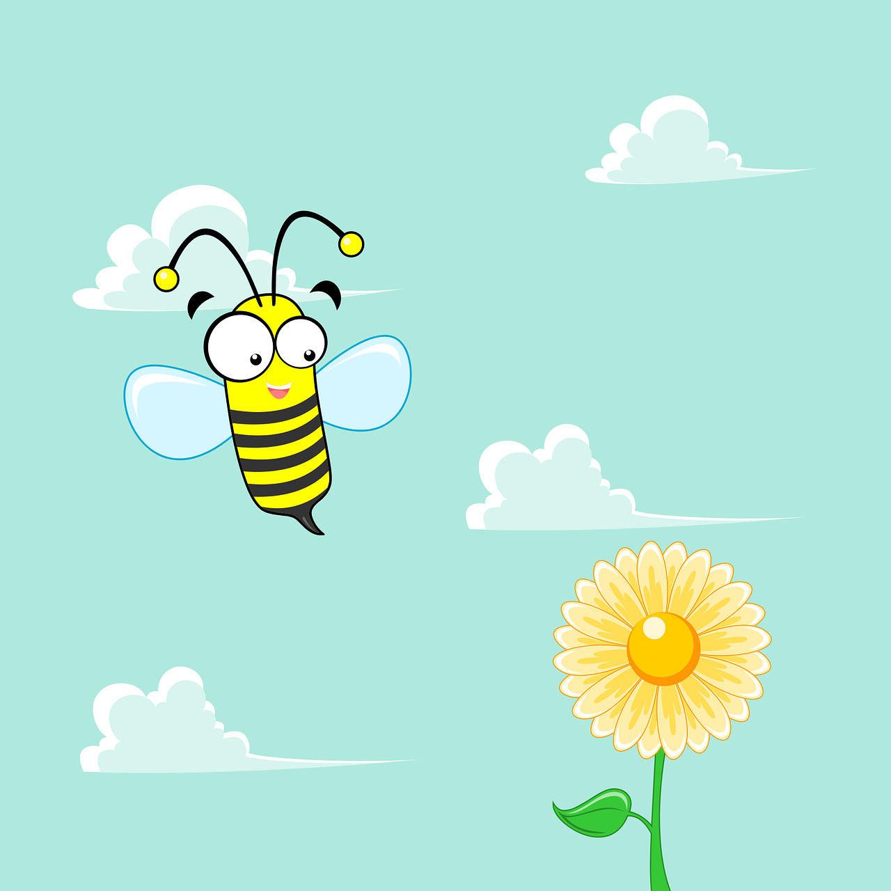 Abeja y flor