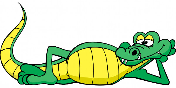 Dibujo de un cocodrilo sonriendo. 