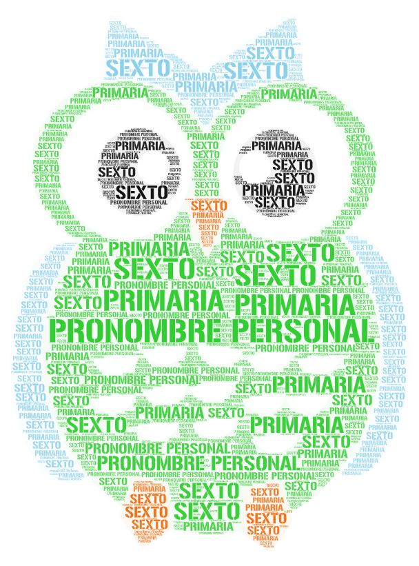 Buho formado por las palabras: grupo nominal y sexto de Primaria
