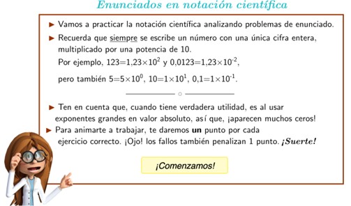 Enunciados en notación científica